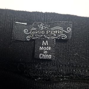 Louise Paris Dress Pants Black Shiney Crushed Look Medium